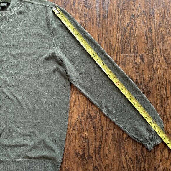 Eddie Bauer Sweater Mens Khaki Green Long Sleeve Crew Neck Casual Sz Large Tall - Picture 8 of 9